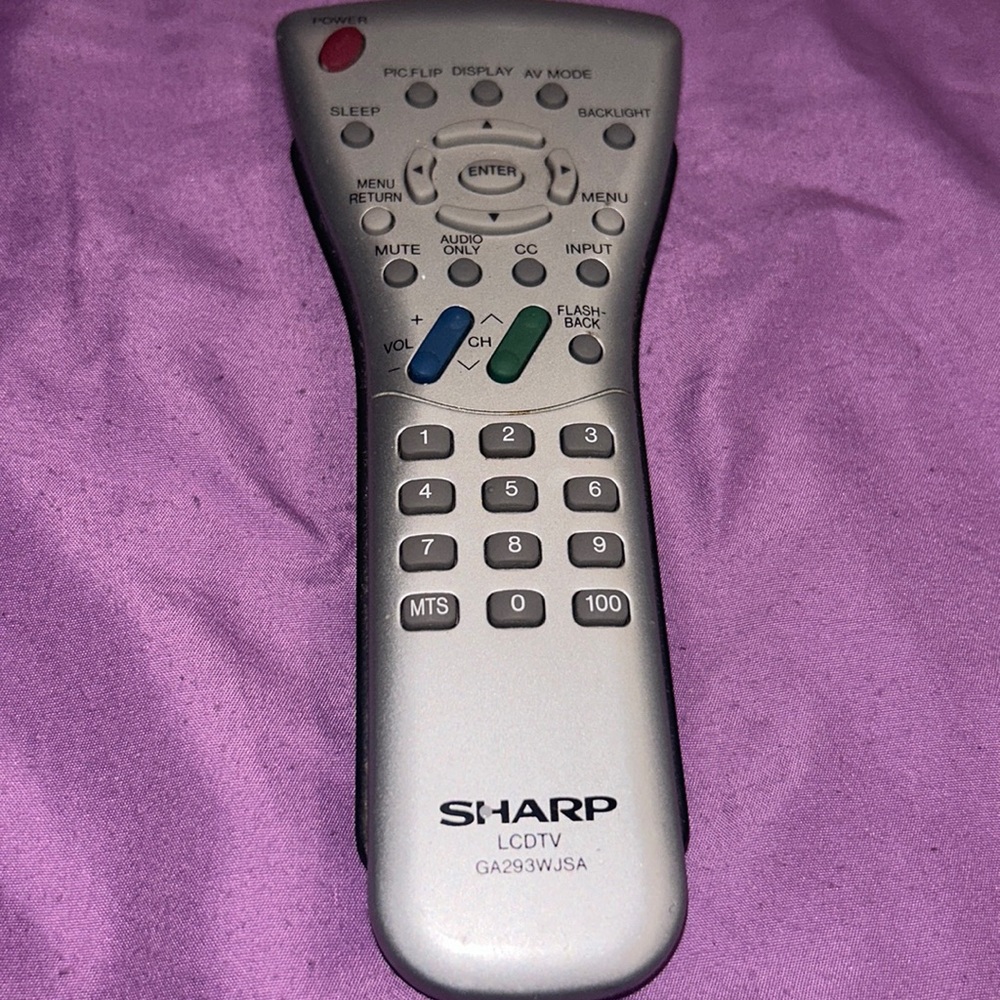 SHARP LCD TV IR Remote Control LCDTV GA293WJSA  backlight silver television set